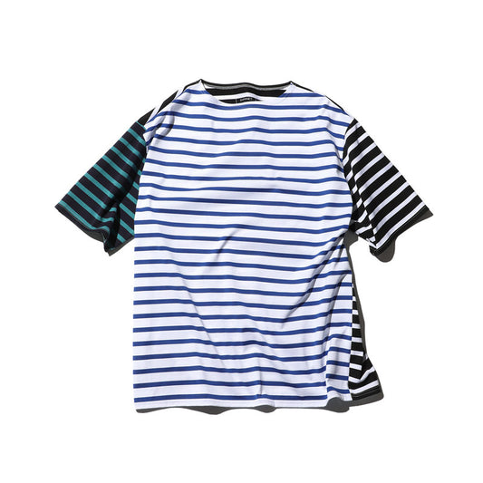 SOPHNET. Border Mix S/S Boatneck Wide T-Shirt Multi