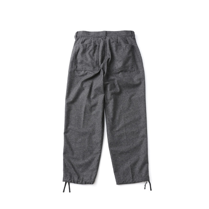SOPHNET. Melange Tweed Gunclubcheck 1Tuck Widetapered Pants Black