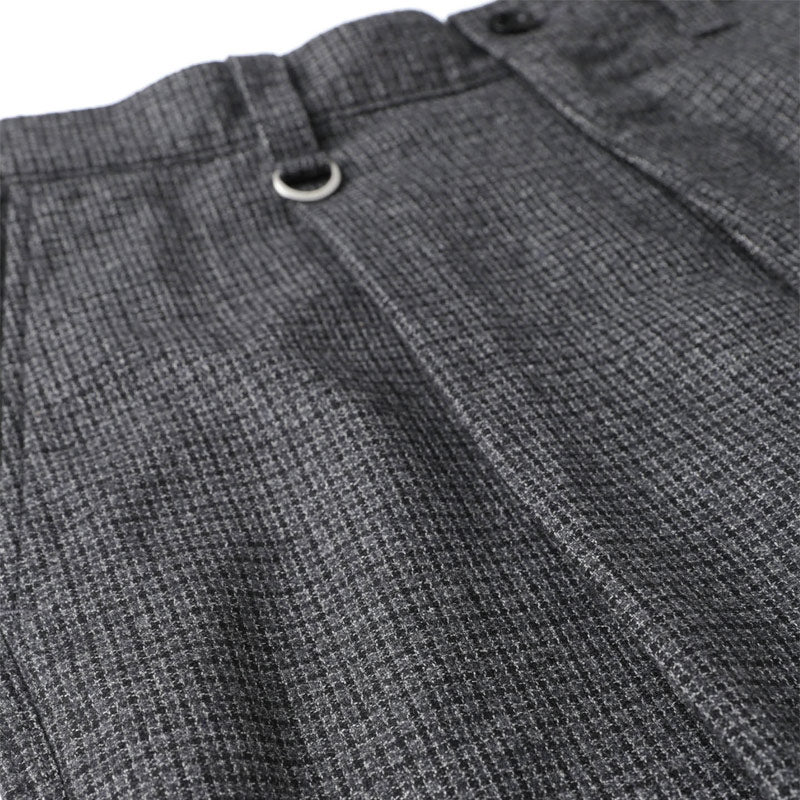 SOPHNET. Melange Tweed Gunclubcheck 1Tuck Widetapered Pants Black