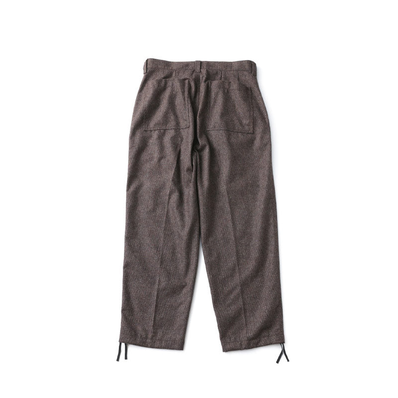 SOPHNET. Melange Tweed Gunclubcheck 1Tuck Widetapered Pants Brown