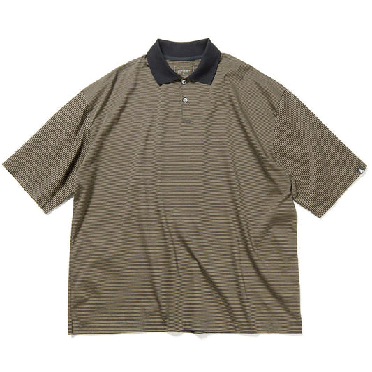 SOPHNET.Albini Organic Border Polo Khaki