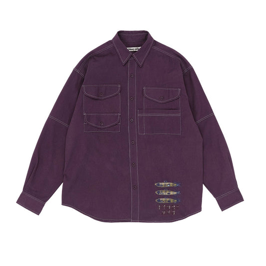 STORY MFG. | Harvest Shirt Purple Fish
