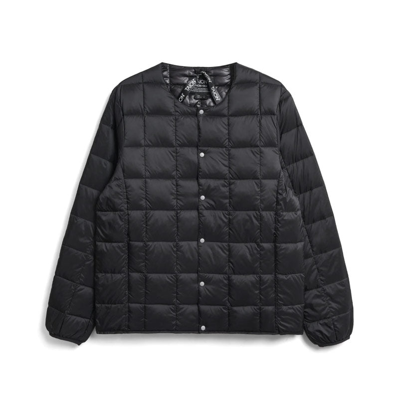 TAION Crew Neck Button Down Jacket Black