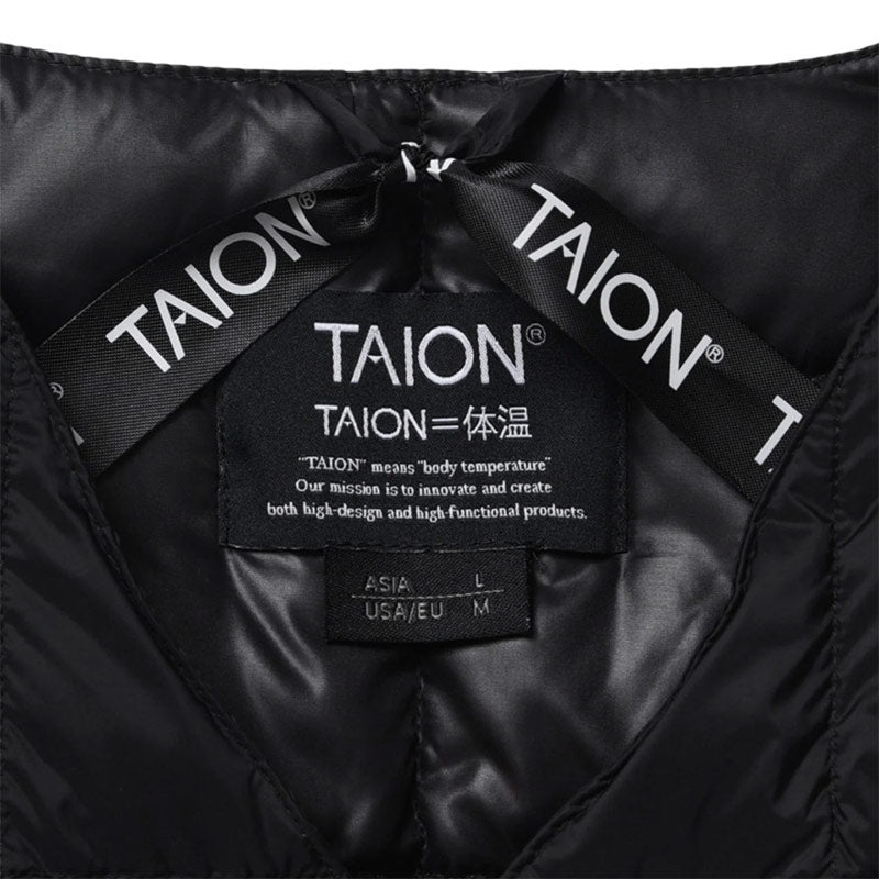 TAION Crew Neck Button Down Jacket Black