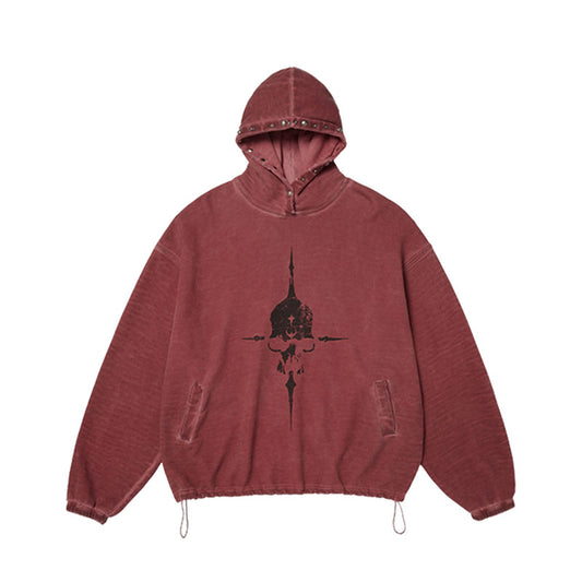 Peace Stud Hoodie Red