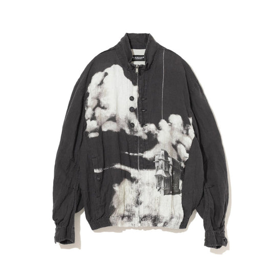 Linen Total Pattern Jacket Black Base