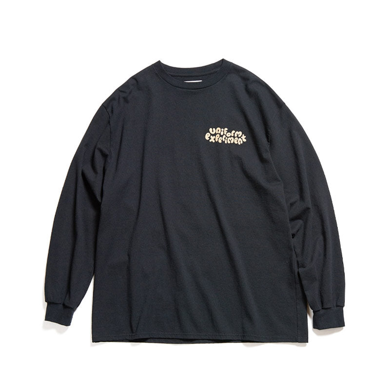 UNIFORM EXPERIMENT Insane L/S Baggy Tee* Black(Teddy)