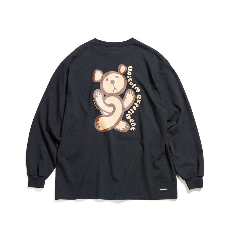 UNIFORM EXPERIMENT Insane L/S Baggy Tee* Black(Teddy)