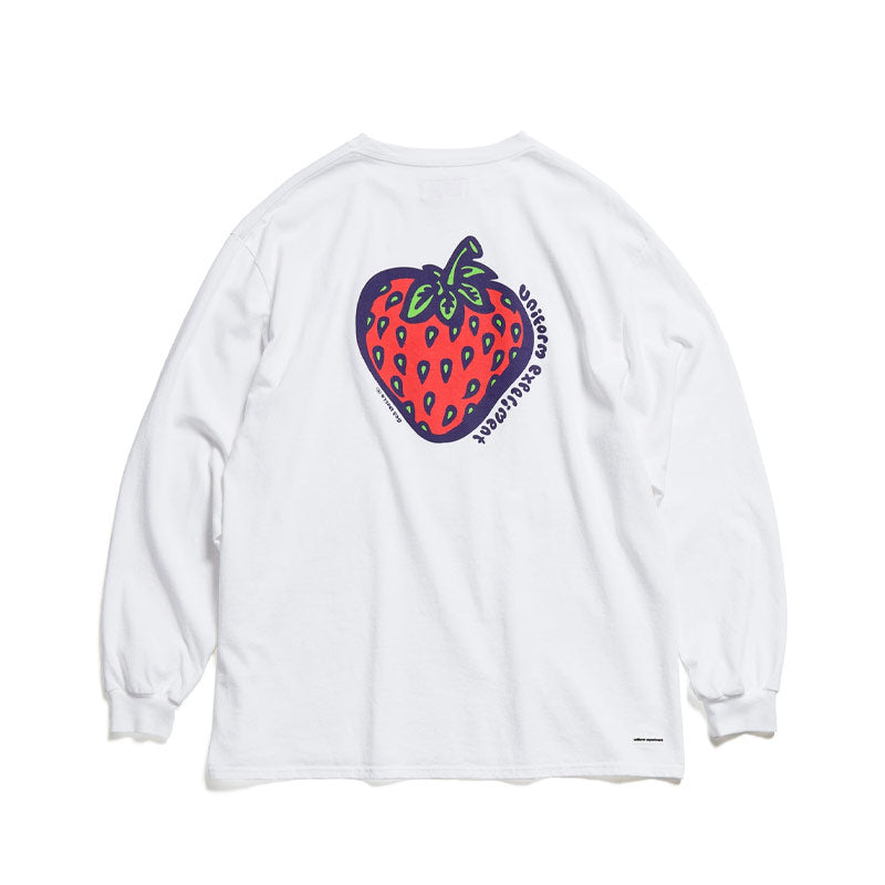 UNIFORM EXPERIMENT Insane L/S Baggy Tee* White(Strawberry)