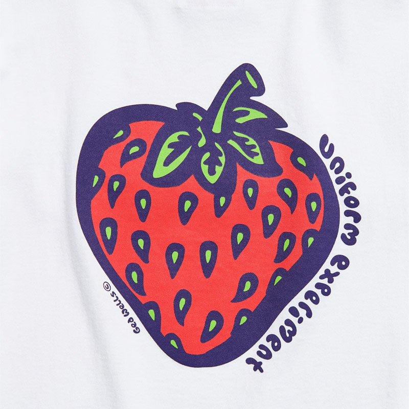 UNIFORM EXPERIMENT Insane L/S Baggy Tee* White(Strawberry)