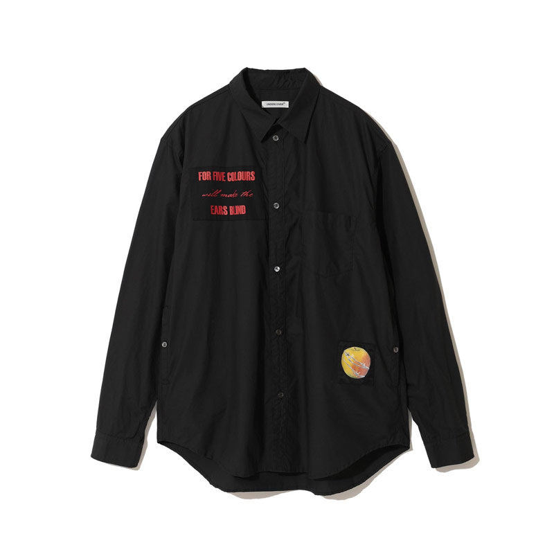 Patchwork Striped Shirt Black