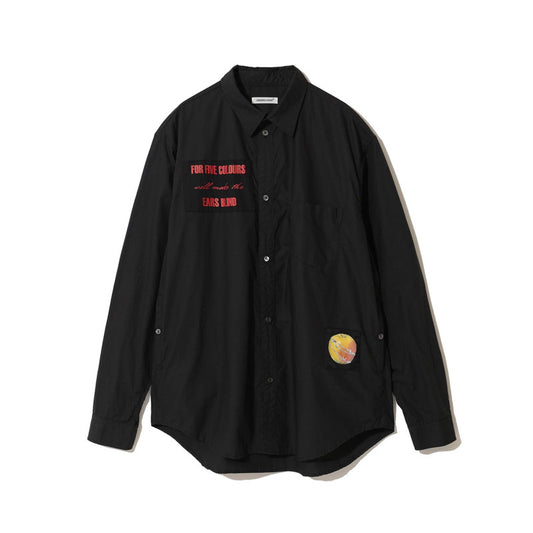 Patchwork Striped Shirt Black