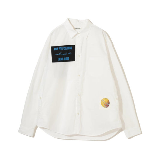 Patchwork Striped Shirt White