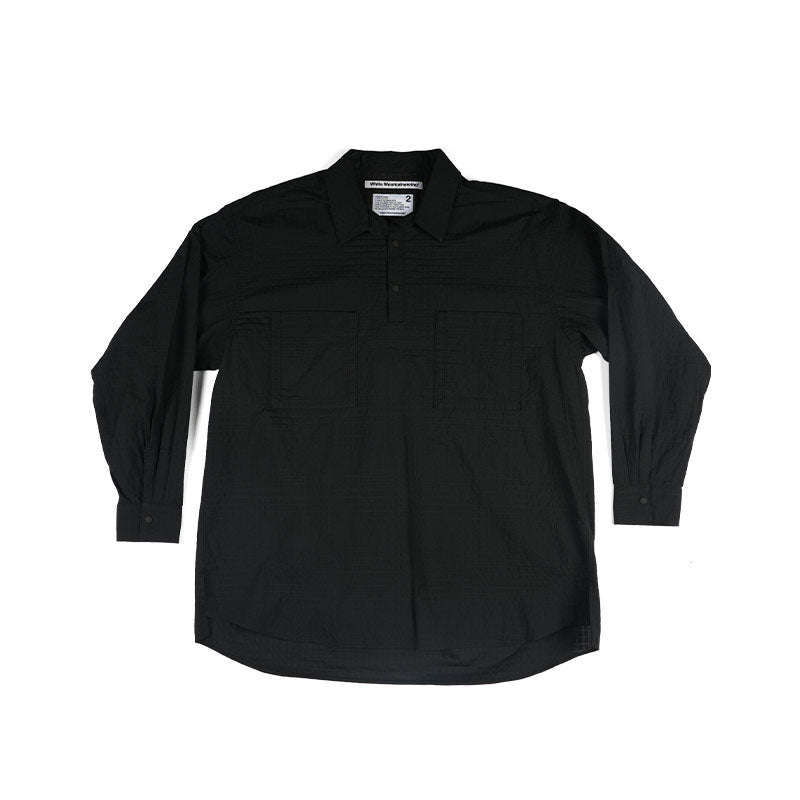 White Mountaineering Woven Jacquard Mesh Pullover Shirt Black