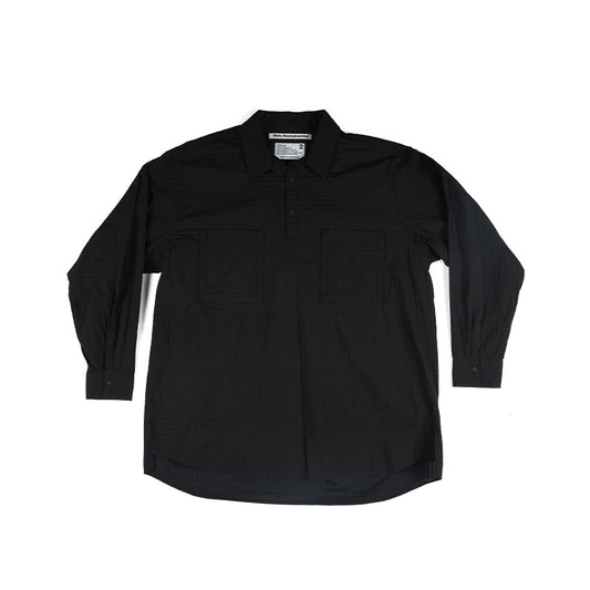 White Mountaineering Woven Jacquard Mesh Pullover Shirt Black