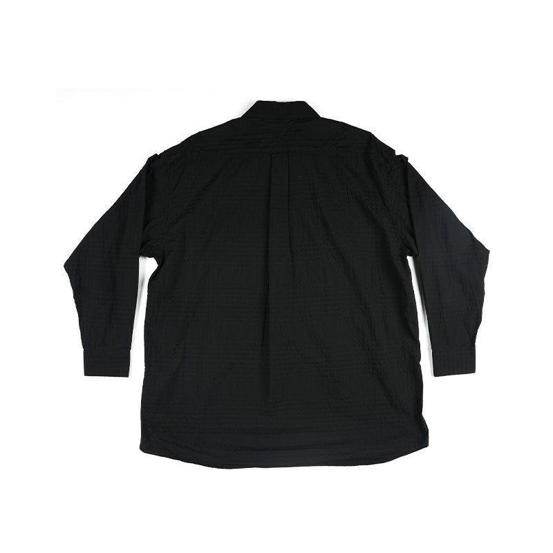 White Mountaineering Woven Jacquard Mesh Pullover Shirt Black