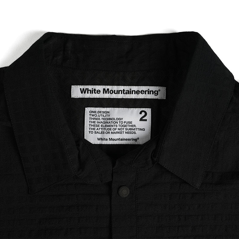 White Mountaineering Woven Jacquard Mesh Pullover Shirt Black