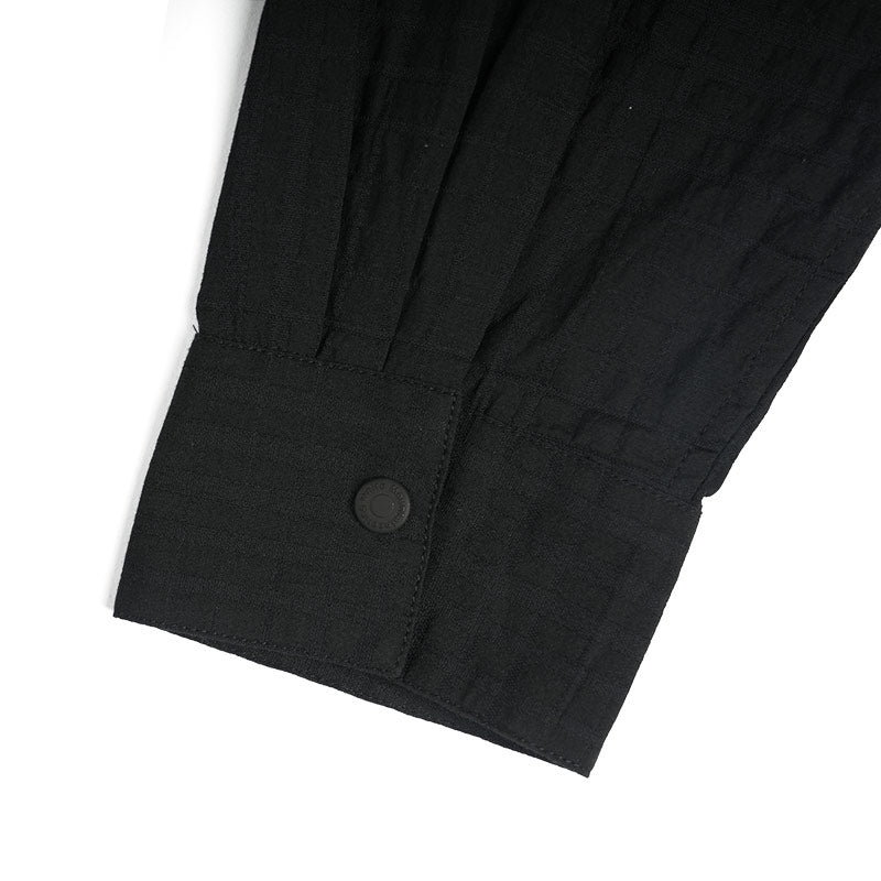 White Mountaineering Woven Jacquard Mesh Pullover Shirt Black