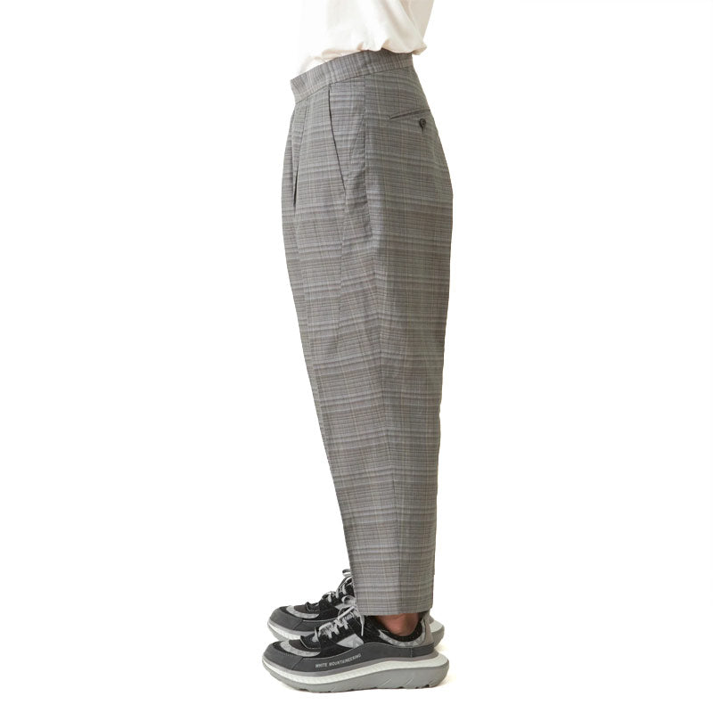 White Mountaineering Woven 1Tuck Tapered Pants Gray Check