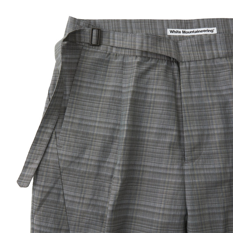 White Mountaineering Woven 1Tuck Tapered Pants Gray Check