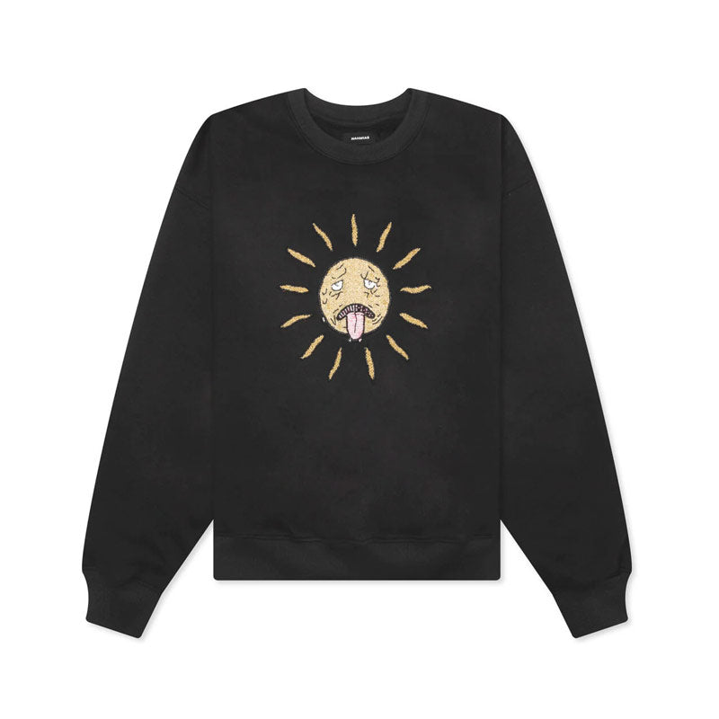 Beaded Sun Crewneck Worn Black