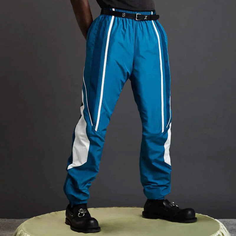 MARTINE ROSE Woven Panelled Trackpant Teal / White
