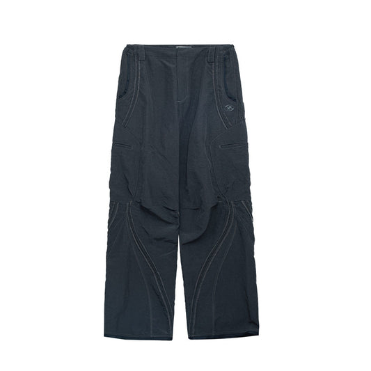 Piping Pants Blue Charcoal
