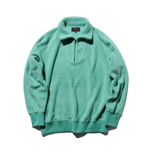 BEAMS PLUS | Mil Half Zip Fleece Sweatshirts Mint Green
