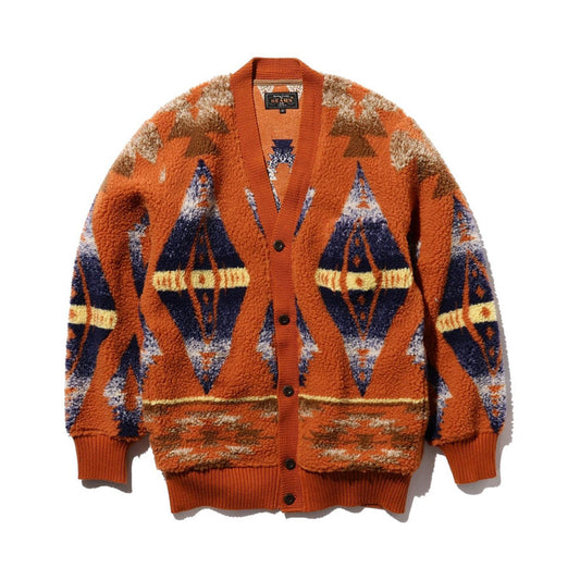 BEAMS PLUS | Cardigan Boa Jacquard Cardigans Orange