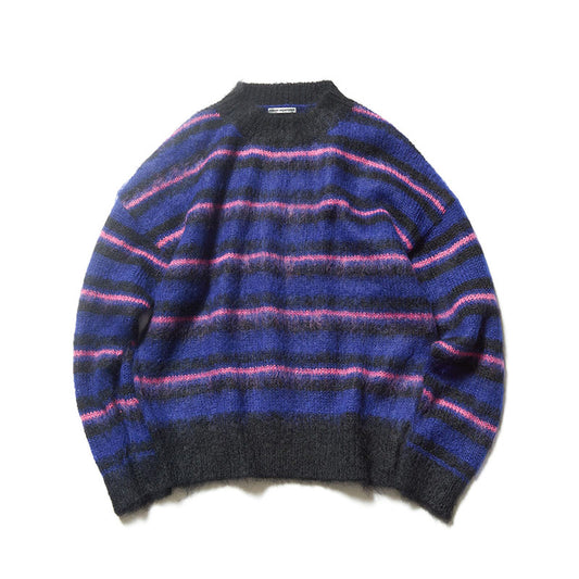 UNIFORM EXPERIMENT x Brushed Border Sweater Blue