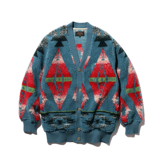 BEAMS PLUS | Cardigan Boa Jacquard Cardigans Turquoise