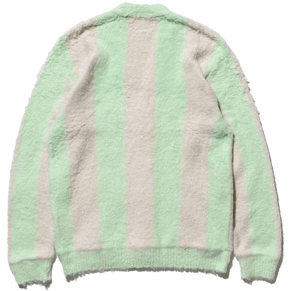 BEAMS PLUS | Cardigan Stripe Cotton Shaggy Mint Green