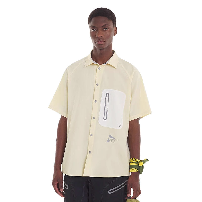And Wander | AND WANDER x Maison Kitsune Hiking Shirt Yellow