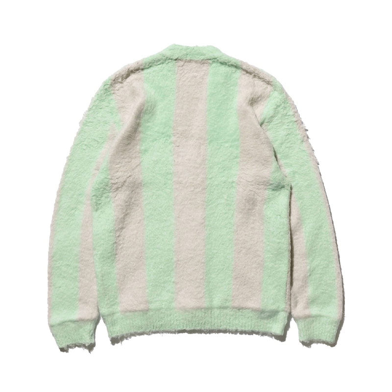 BEAMS PLUS | Cardigan Stripe Cotton Shaggy Mint Green