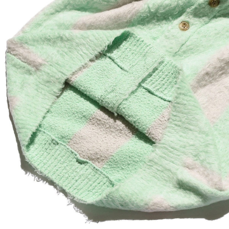 BEAMS PLUS | Cardigan Stripe Cotton Shaggy Mint Green