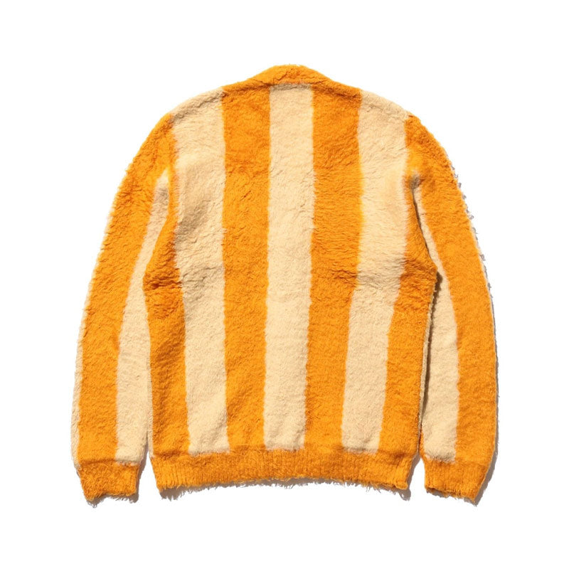 BEAMS PLUS | Cardigan Stripe Cotton Shaggy Cardigans Mustard