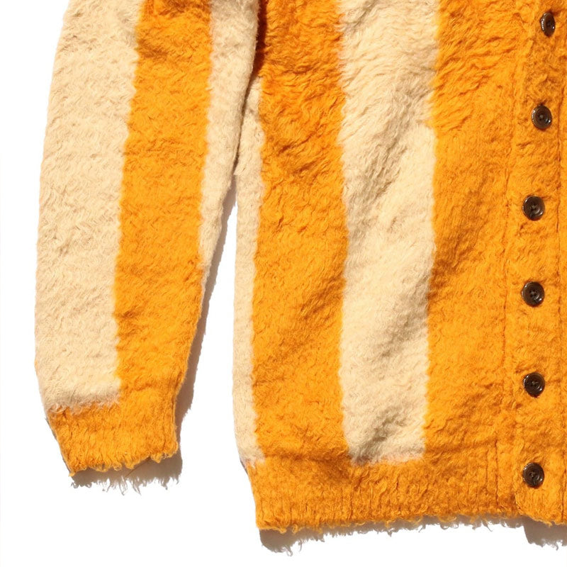 BEAMS PLUS | Cardigan Stripe Cotton Shaggy Cardigans Mustard