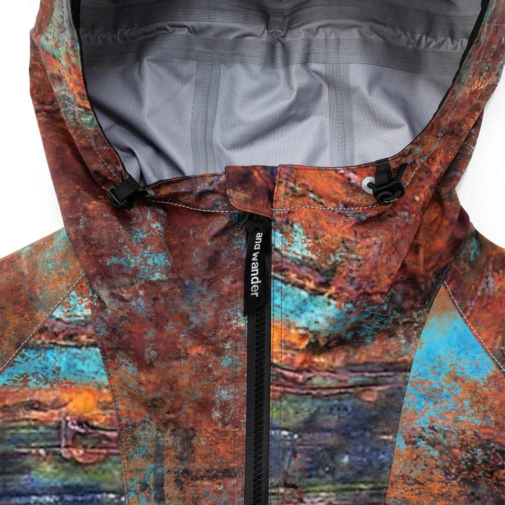 AND WANDER | Pertexprinted Rain Jacket Multi