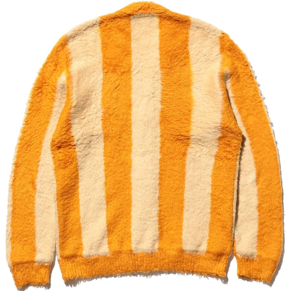 BEAMS PLUS | Cardigan Stripe Cotton Shaggy Cardigans Mustard