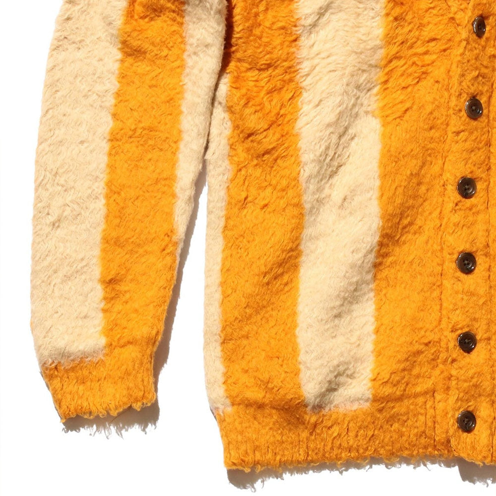 BEAMS PLUS | Cardigan Stripe Cotton Shaggy Cardigans Mustard
