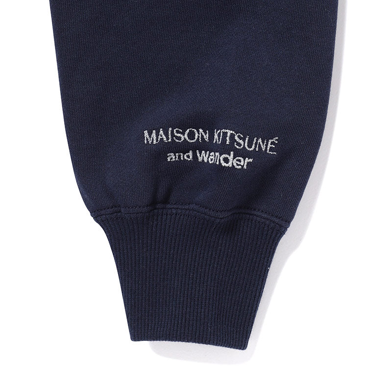 AND WANDER | AND WANDER x Maison Kitsune Dry Cotton Sweatshirt Navy