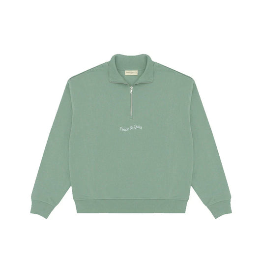MUSEUM OF PEACE & QUIET Wordmark Quarter Zip Sage