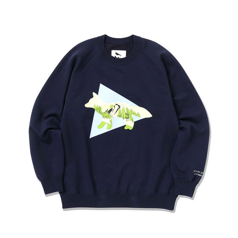 AND WANDER | AND WANDER x Maison Kitsune Dry Cotton Sweatshirt Navy