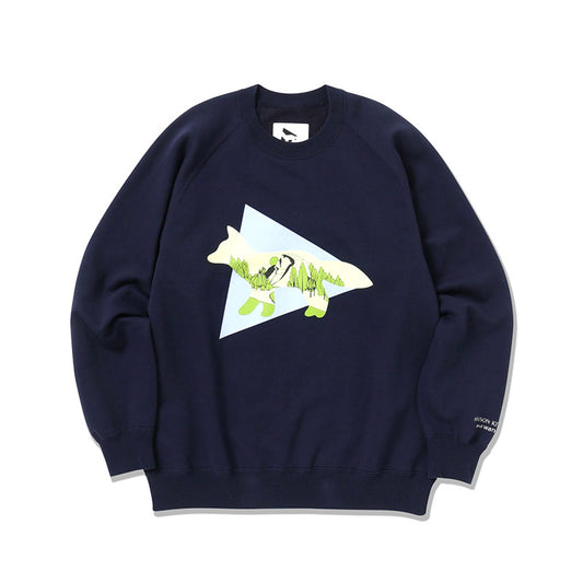 AND WANDER | AND WANDER x Maison Kitsune Dry Cotton Sweatshirt Navy
