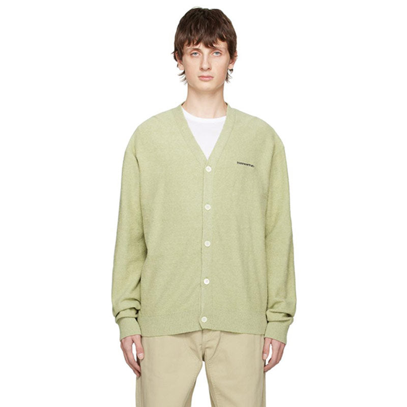 THISISNEVERTHAT T-Logo Boucle Cardigan Light Green