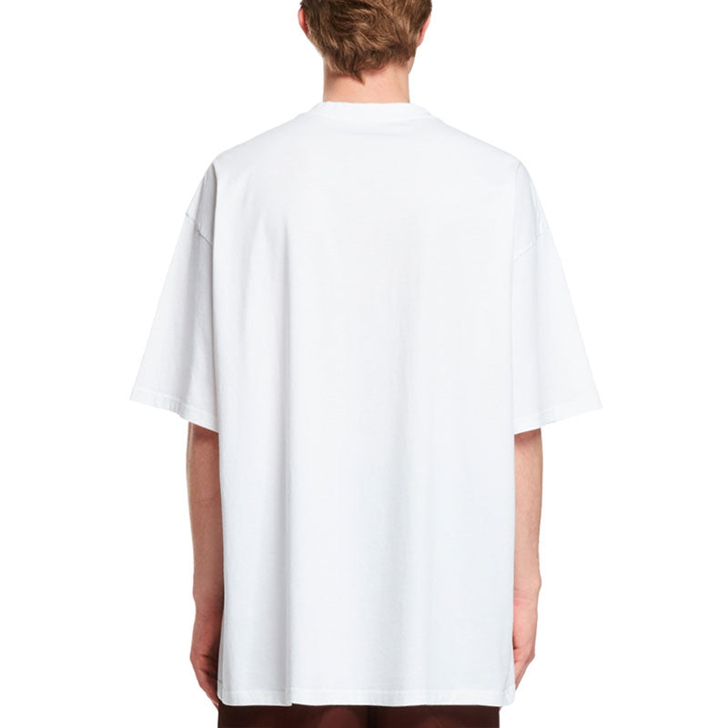 MARTINE ROSE Knitted Oversized T-Shirt White Acid