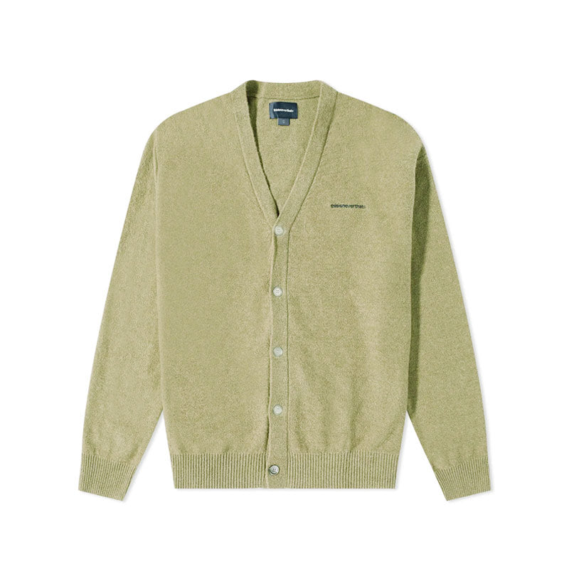 THISISNEVERTHAT T-Logo Boucle Cardigan Light Green