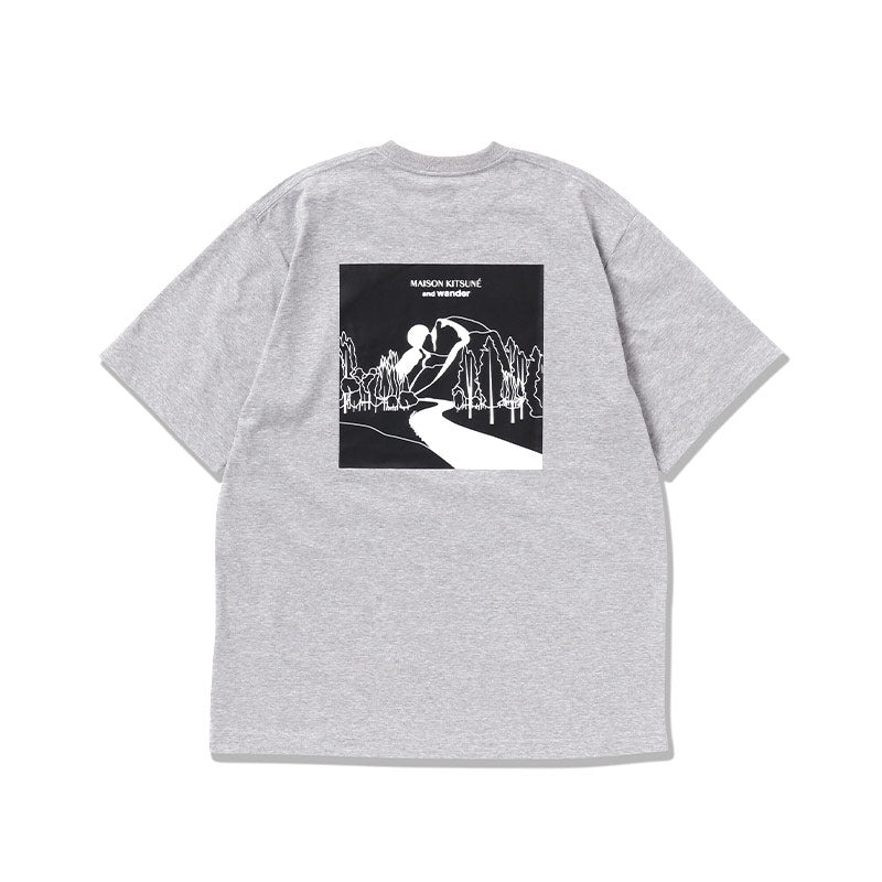AND WANDER | AND WANDER x Maison Kitsune Dry Cotton Tee Mountain Gray