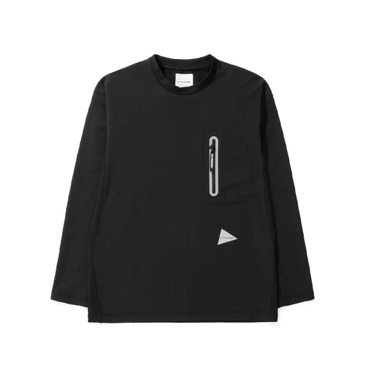AND WANDER | Cool Touch Pocket L//S Tee Black