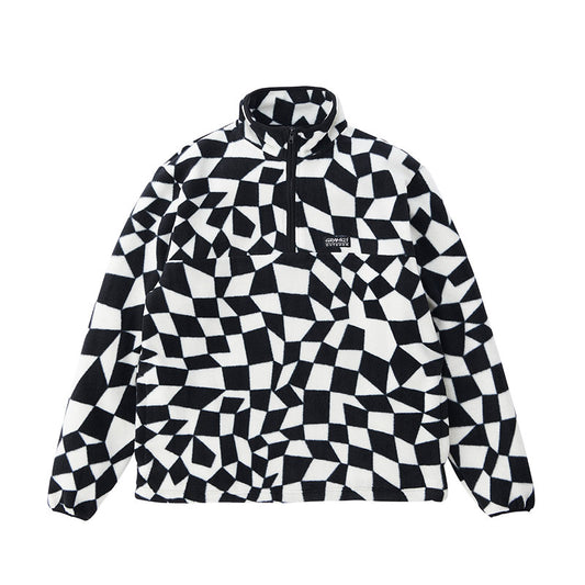GRAMICCI Mock Neck Fleece Black Check